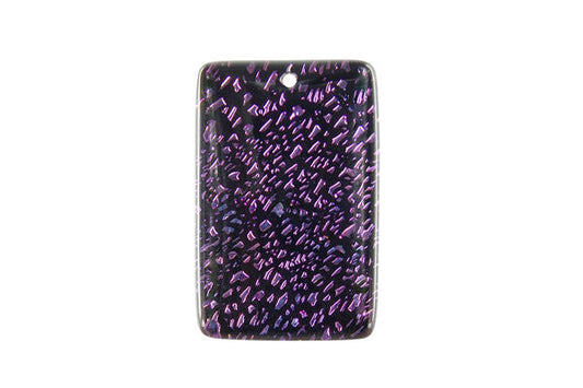 Dichroic Glass Rectangle Pendant, 20x30mm, 1 Piece, Pendant for Jewelry Making