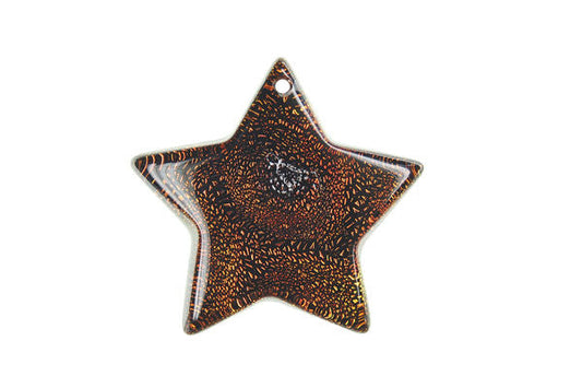 Dichroic Glass Star Pendant, 30x30mm, 1 Piece, Pendant for Jewelry Making