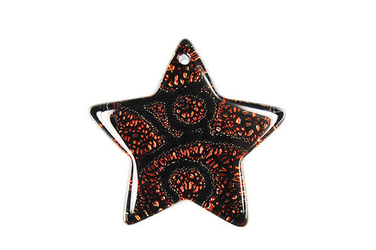 Dichroic Glass Star Pendant, 30x30mm, 1 Piece, Pendant for Jewelry Making