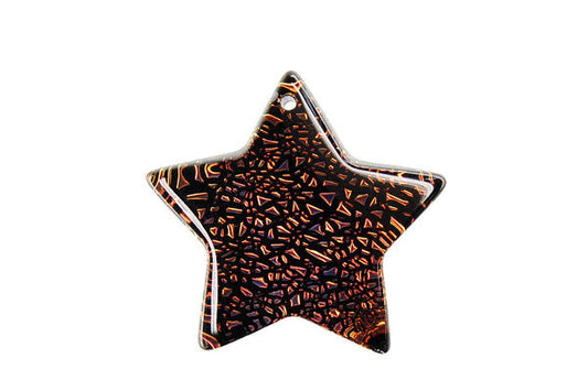 Dichroic Glass Star Pendant, 30x30mm, 1 Piece, Pendant for Jewelry Making