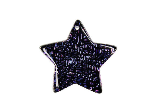 Dichroic Glass Star Pendant, 30x30mm, 1 Piece, Pendant for Jewelry Making