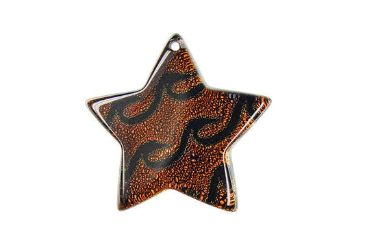 Dichroic Glass Star Pendant, 30x30mm, 1 Piece, Pendant for Jewelry Making