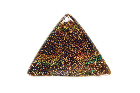 Dichroic Glass Triangle Pendant, 25x33mm, 1 Piece, Pendant for Jewelry Making