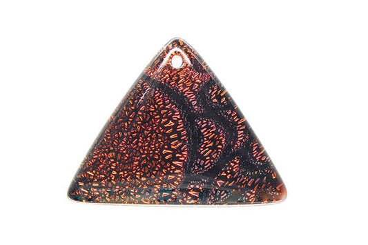 Dichroic Glass Triangle Pendant, 25x33mm, 1 Piece, Pendant for Jewelry Making