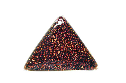 Dichroic Glass Triangle Pendant, 25x33mm, 1 Piece, Pendant for Jewelry Making