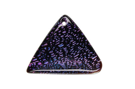 Dichroic Glass Triangle Pendant, 25x33mm, 1 Piece, Pendant for Jewelry Making
