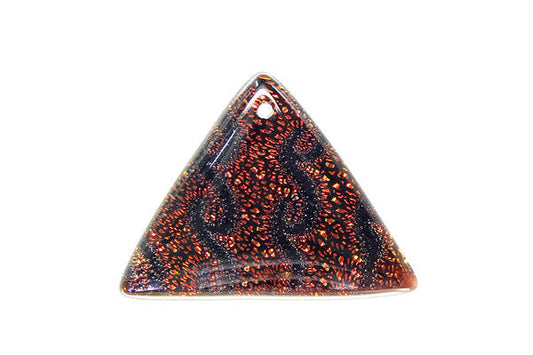 Dichroic Glass Triangle Pendant, 25x33mm, 1 Piece, Pendant for Jewelry Making