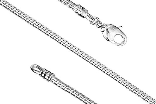 Pandora Style Bracelet, Platinum-Plated with Oval Clasp, 3mm