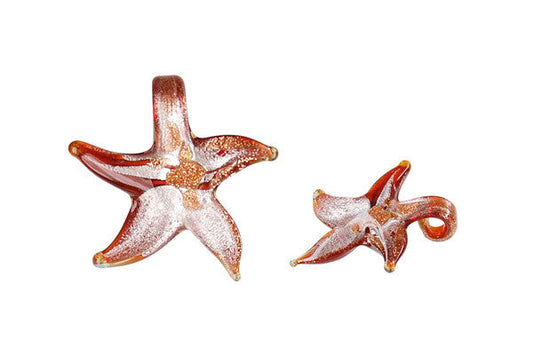 Murano Foil Glass Star Earrings