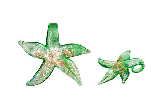 Murano Foil Glass Star Earrings