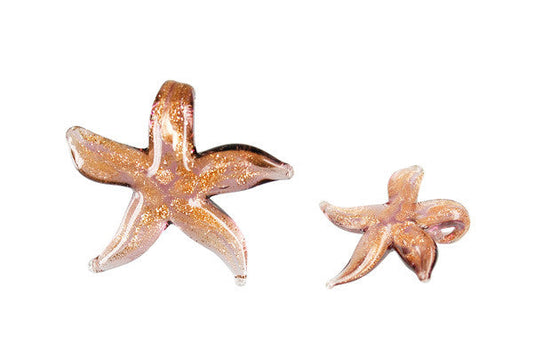 Murano Foil Glass Star Earrings (S12 Purple)