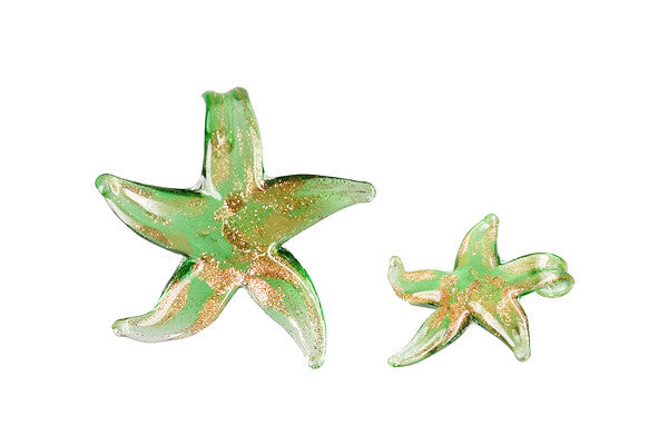 Murano Foil Glass Star Earrings
