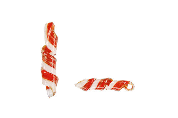 Murano Foil Glass Twist Earrings