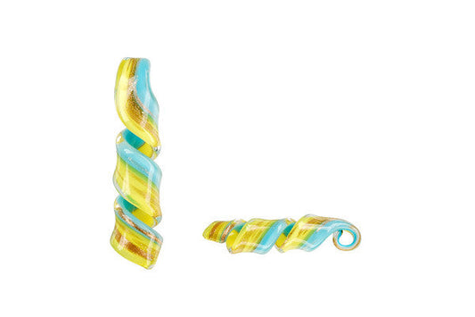 Murano Foil Glass Twist Earrings
