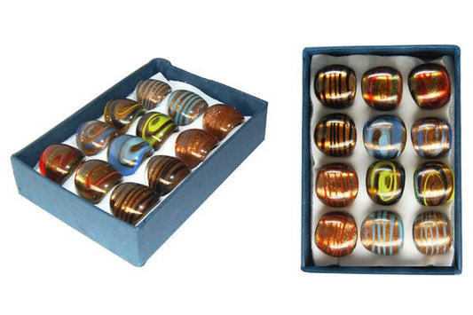 Murano Foil Glass Ring (RD)
