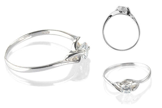 Cubic Zirconia Sterling Silver 4mm Round Solitaire