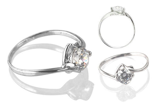 Cubic Zirconia Sterling Silver 5.5mm Round Solitaire