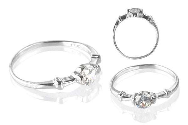 Cubic Zirconia Sterling Silver 5mm Round Solitaire