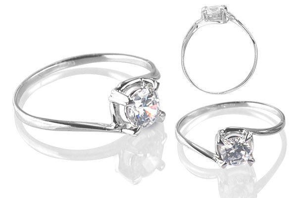 Cubic Zirconia Sterling Silver 5mm Round Solitaire