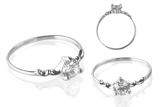 Cubic Zirconia Sterling Silver 5mm Round Solitaire