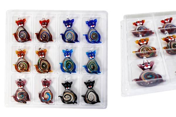 Murano Foil Glass Value Pack Pendant, 32x52mm, 12 Pieces, Pendant for Jewelry Making