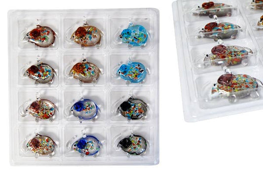 Murano Foil Glass Value Pack Pendant, 40x48mm, 12 Pieces, Pendant for Jewelry Making