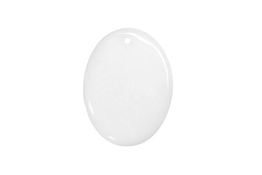 Pendant White Marble Flat Oval