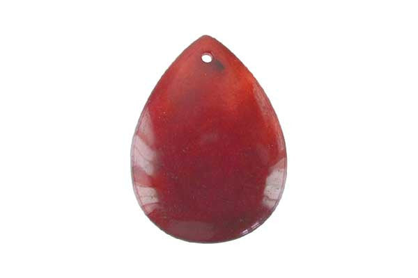Pendant Colored Jade (Red) Flat Briolette