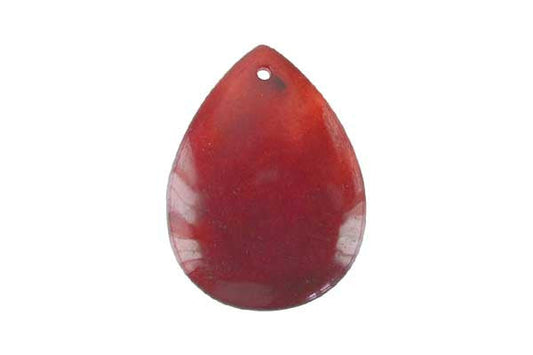 Pendant Colored Jade (Red) Flat Briolette