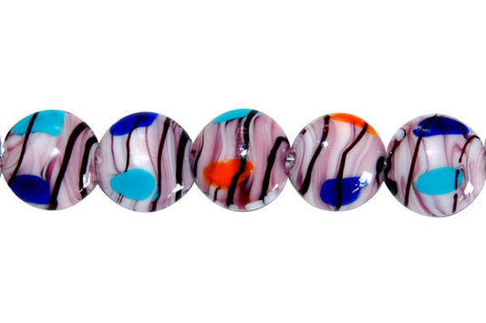 Art Foil Glass Button (Purple)