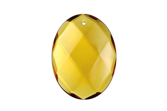Citrine Quartz Flat Oval Faceted Pendant, 30x40mm, 1 Piece, Pendant for Jewelry Making
