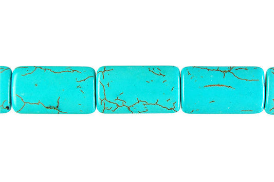 Howlite (Turquoise) Flat Rectangle Beads