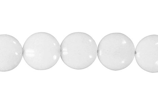 White Marble Coin Beads, 16-Inch Strand, Jewelry Making Supplies