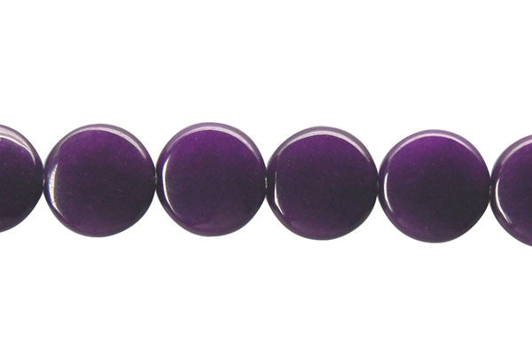Purple Marble Beads - Amethyst) Coin - 16x16mm - 16-inch - unbranded beads for jewelry making