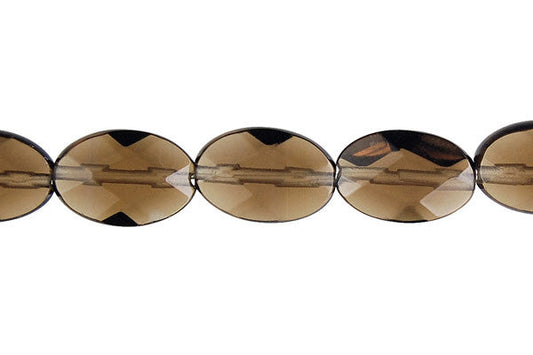 Smoky Quartz Faceted Flat Oval