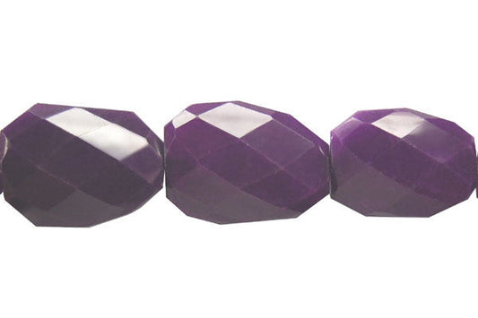 Colored Jade Amethyst Twisted Flat Slab Faceted Beads, 16-Inch Strand, Beads for Jewelry Making