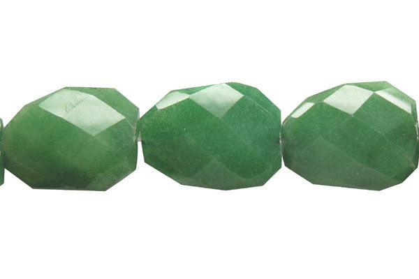 Colored Jade Green Twisted Flat Slab Faceted Beads, 16-Inch Strand, Beads for Jewelry Making