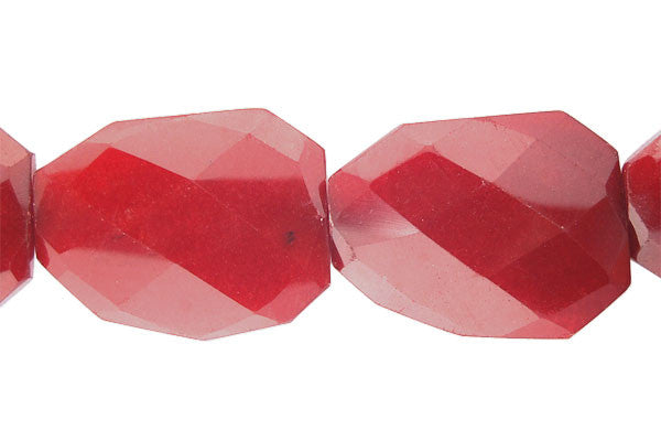 Red Marble Beads - Red) Twisted Faceted Flat Slab - 22x30mm - 16-inch - unbranded beads for jewelry making