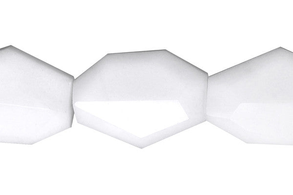 White Marble Slab Faceted Beads, 16-Inch Strand, Jewelry Making Supplies
