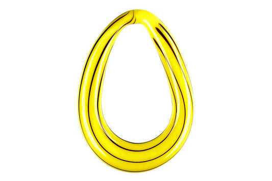 Handmade Lampwork Art Glass Foil Pendant Briolette (A04 Yellow)