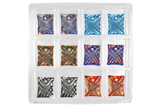 Murano Foil Glass Value Pack Pendant, 33x44mm, 12 Pieces, Pendant for Jewelry Making