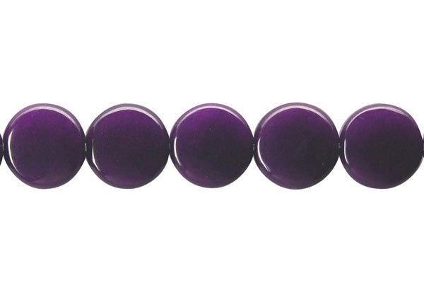Purple Marble Beads - Amethyst) Coin - 10x10mm - 16-inch - unbranded beads for jewelry making