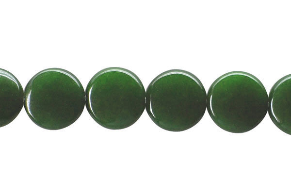 Green Marble Beads - Green) Coin - 16x16mm - 16-inch - unbranded beads for jewelry making