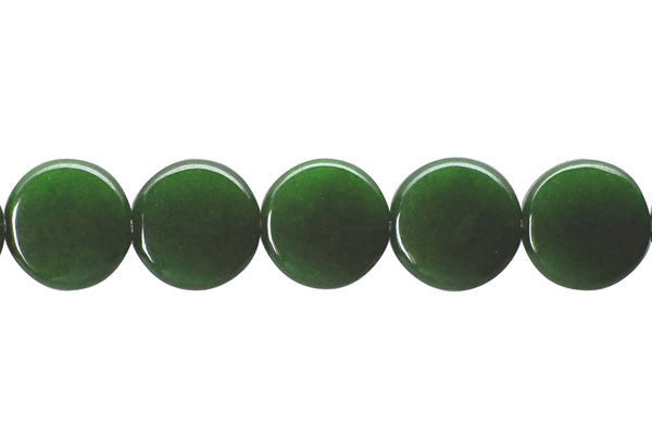 Green Marble Beads - Green) Coin - 14x14mm - 16-inch - unbranded beads for jewelry making