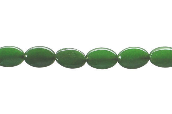 Green Marble Beads - Green) Flat Oval - 8x12mm - 16-inch - unbranded beads for jewelry making
