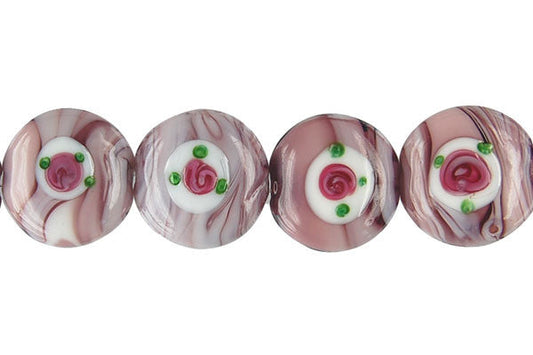 Art Foil Glass Button Beads, 8-Inch Strand, Beads for Jewelry Making