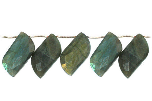 Labradorite Leaf S Shape Faceted Beads, 8-Inch Strand, Beads for Jewelry Making