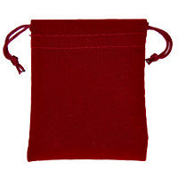Velveteen Gift Pouch, Burgundy, 80x100mm, Jewelry Making Supplies