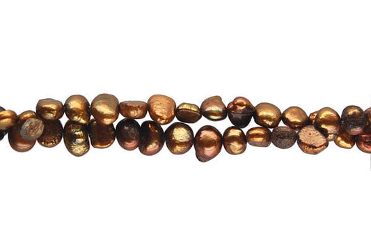 Assorted Dyed FWP Button Nugget (Copper), 5-7mm