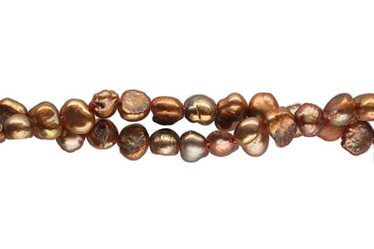 Assorted Dyed FWP Button Nugget Beads, 15-Inch Strand, Beads for Jewelry Making